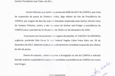 Mandado judicial impede a posse do presidente eleito do Confea
