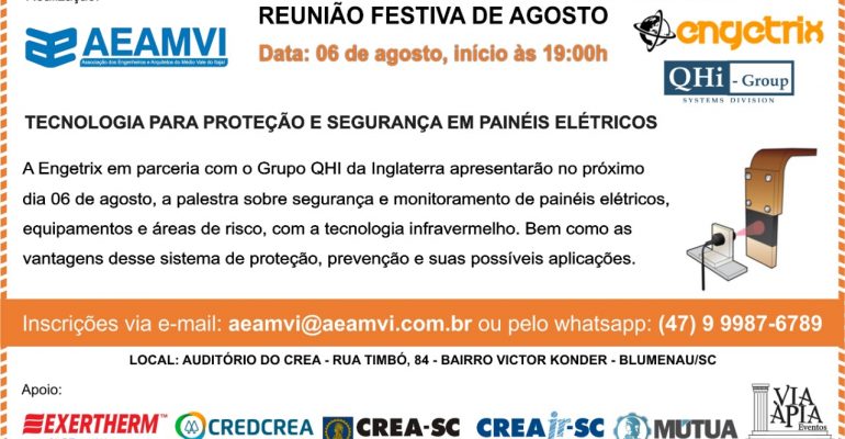 Dia 06 de agosto tem da Engretrix e QHi-Group sobre segurança e monitoramento de painéis elétricos