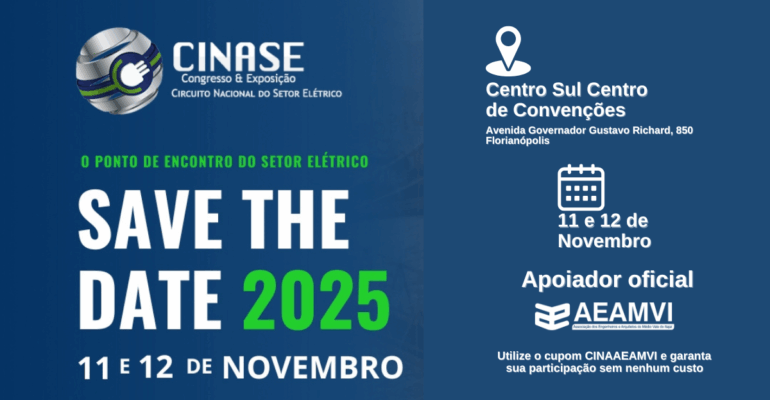 A AEAMVI é apoiadora oficial do Circuito Nacional do Setor Elétrico (CINASE)!