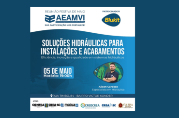 Dia 05 tem Festiva da Blukit com palestra sobre soluções hidráulicas para instalações e acabamentos