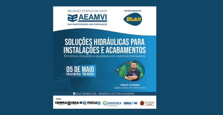 Dia 05 tem Festiva da Blukit com palestra sobre soluções hidráulicas para instalações e acabamentos