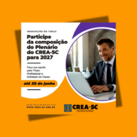Renovação do Terço: participe da composição do Plenário do Crea-SC para 2027